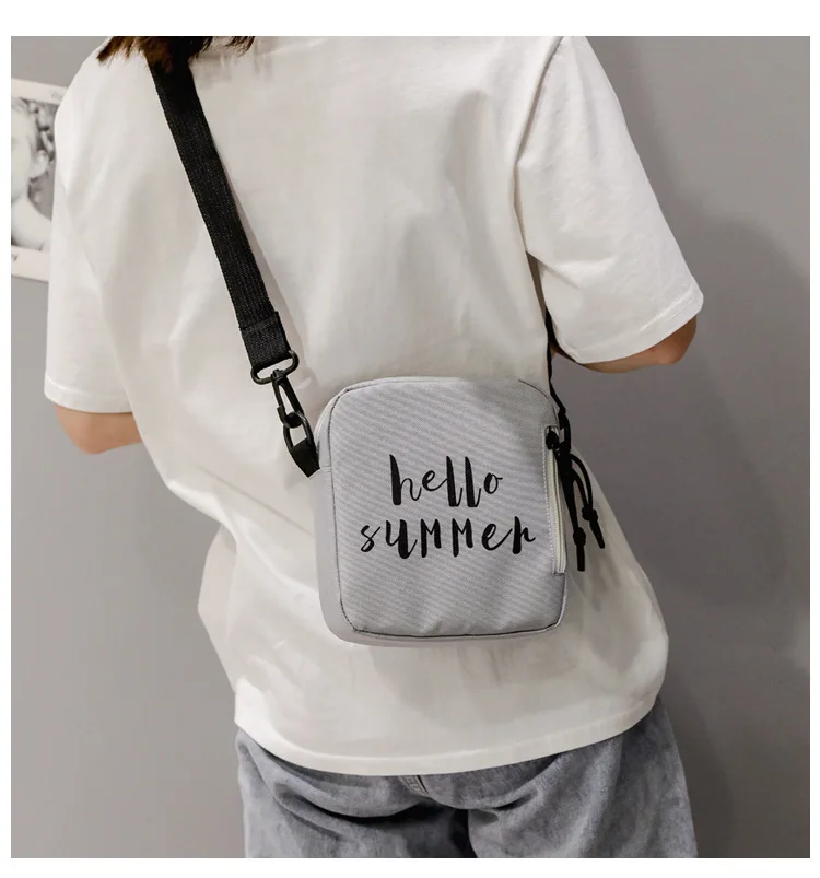 Summer New Style Canvas Bag Women's Versatile Single-shoulder Crossbody Bag Sesame Street Phone Bag Customizable Logo