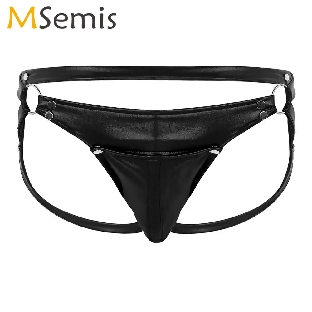 Мужские Горячие стринги Jockstrap бикини Экзотические трусы готические заклепки