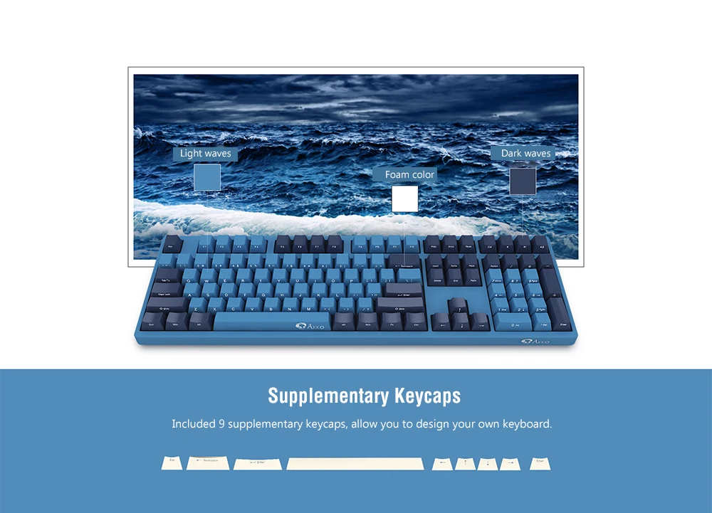 AKKO 3108 SP океан звезда 108 клавиша Cherry MX Переключатель механическая клавиатура с боковым буквенным принтом