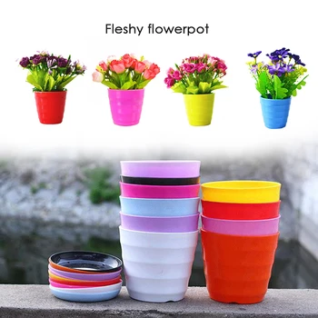 

Simple Lightweight Mini Planter Box Fake Flowers Vase Flower Flower Pot Tray Colourful Plant Plastic Gardening Fleshy Flower Pot