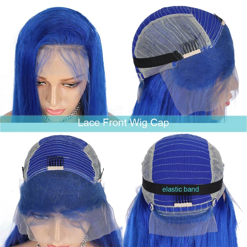 Темно-синий цвет Омбре бразильские 13x6 глубокая часть тела волна кружева фронта человеческих волос парики с волосами младенца для черной женщины