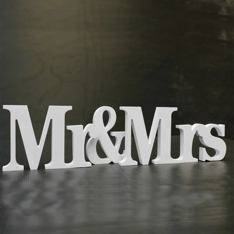 Свадебный прием Твердые знак деревянные буквы Mr& Mrs Таблица алфавита украшения E65B