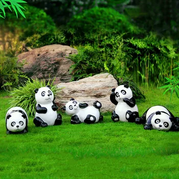 

Handmade Outdoor Cartoon Football Giant Panda Decorations Public Flower Garden Courtyard Landscape GRP Sculpture Decorations
