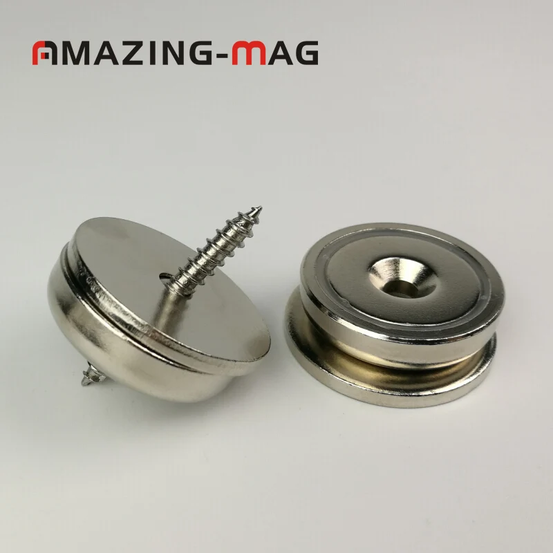 

4pcs D32mm Steel cup rare earth magnet with strike plate Neodymium magnet catch kits for locking cabinet door