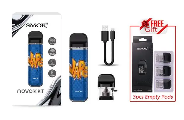 Набор SMOK Novo, стартер для свежих паров, электронная сигарета, вейп ручка с 450 мАч, встроенный аккумулятор, 2 мл, стручки VS Nord Fit W01 - Цвет: NOVO 2 VAPE