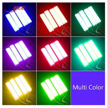 

LEEPEE Bluetooth APP Atmosphere Lamps Sound Music Control 4pcs Car LED Dash Floor Foot Strip Light USB Cigarette Lighter Auto