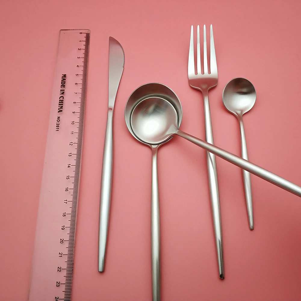 Лидер продаж маленькие размеры fourchettes couteaux cuilleres столовое серебро из нержавеющей стали чистое серебро столовые приборы вилка ложка нож обеденный набор