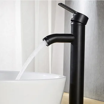 

Anti Corrosion Home Cold And Hot Water Hotel Rotary Stainless Steel Simple Black Bathroom Hardware Kitchen Faucet