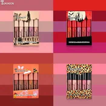 

Velvet Matte Lipstick Set Make Up Lip Gloss Lip Glaze Set Pumpkin Color Matte Non-stick Cup Lipstick Makeup Cosmetic TSLM1