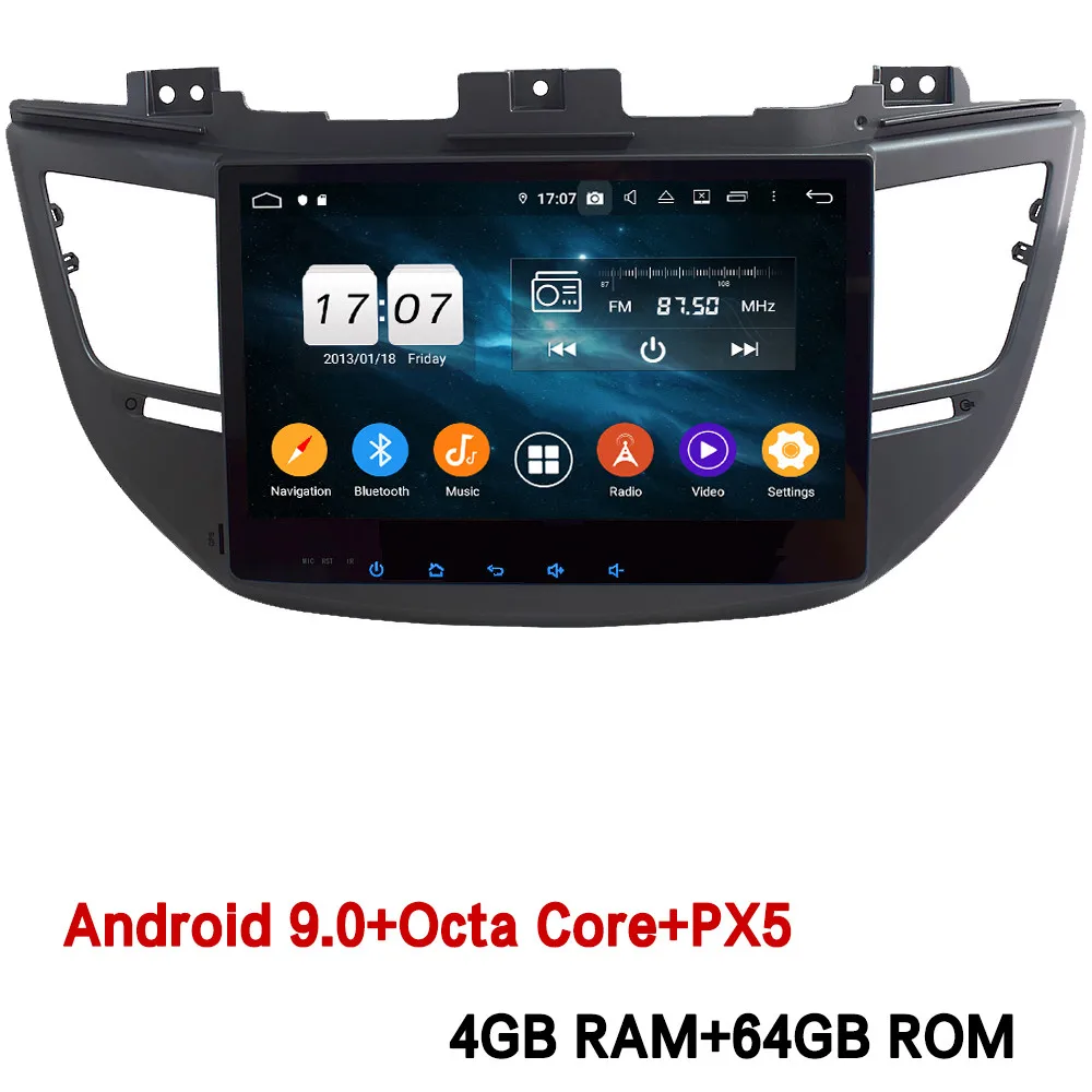 Klyde 10," ips 4G Android 9 Восьмиядерный 4 Гб ОЗУ 64 Гб ПЗУ DSP BT автомобильный DVD мультимедийный плеер радио для hyundai IX35 Tucson - Цвет: 4GB RAM x 64GB ROM