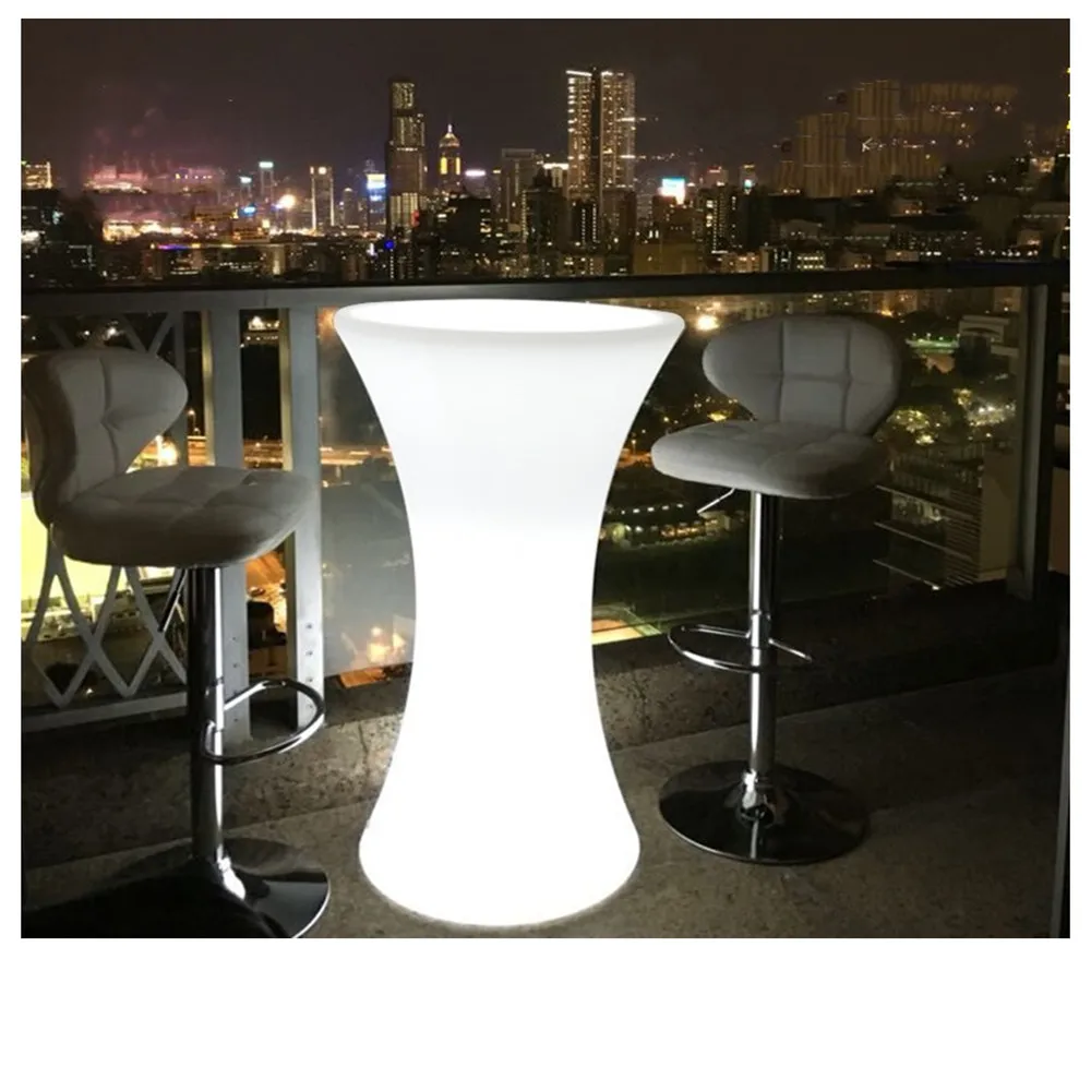 Out door use LED lighted bar cocktail table Rechargeable bar plastic table 110CMX45cm Commercial Furniture Out door use LED lighted bar cocktail table Rechargeable bar plastic table 110CMX45cm Commercial Furniture