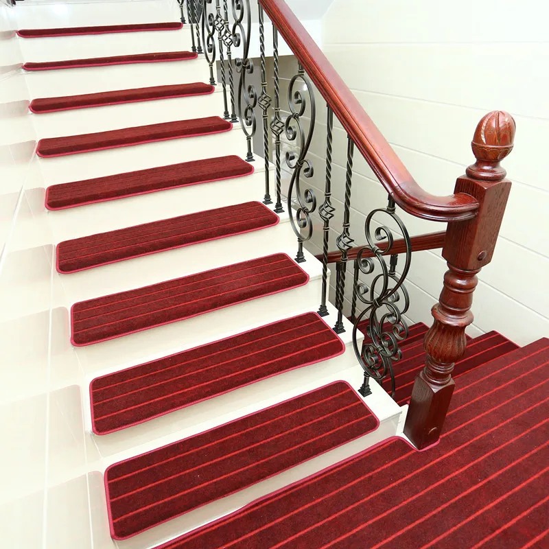 

15pcs Adhesive Carpet Stair Treads Mat Non-slip Step Rug Cover Protection