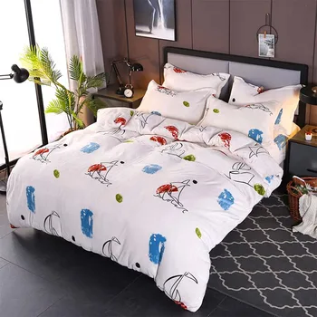 

YanTing Home Textiles Reactive Printing Flannel Thickening Warm Duvet Cover Twin Full Queen King Size Machine wash Quilt Cover