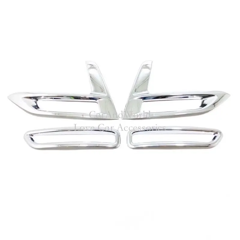 03-Front Rear 4pcs Передний Задний Противотуманный светильник, рамка, крышка противотуманной фары, панель, АБС-пластик, хромированное украшение для Nissan Sylphy, аксессуары для стайлинга автомобилей - Цвет: 03-Front Rear 4pcs
