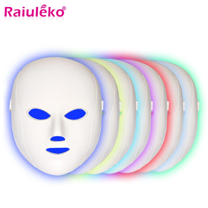 

7 Color LED Facial Mask Photon Light Therapy Pdt Skin Care Skin Rejuvenation Wrinkles Acne Remover Facial Massage Beauty Mask