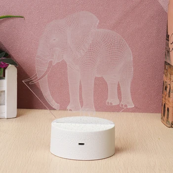 

Elephant Model Remote Control Touch Switch 3D Acrylic LED 7/16 Colors Colorful Light Christmas Gift