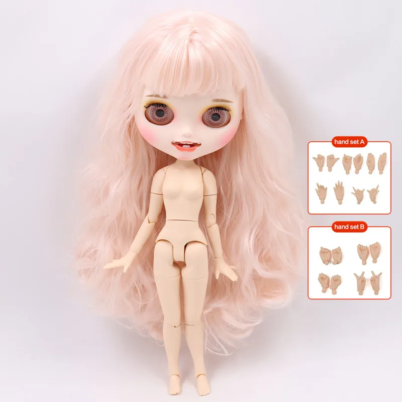 ICY Blyth кукла на заказ с руками Набор для тела Новая Улыбка Рот матовое лицо 1/6 игрушки BJD DIY модные куклы подарок для девочки специальное предложение - Цвет: Nude doll