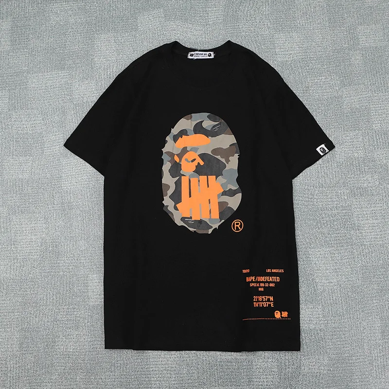 

Japanese-style Popular Brand Chinese Characters Never Say Die Printed Pure Cotton Crew Neck Short-sleeve Pullover Teenager Stude