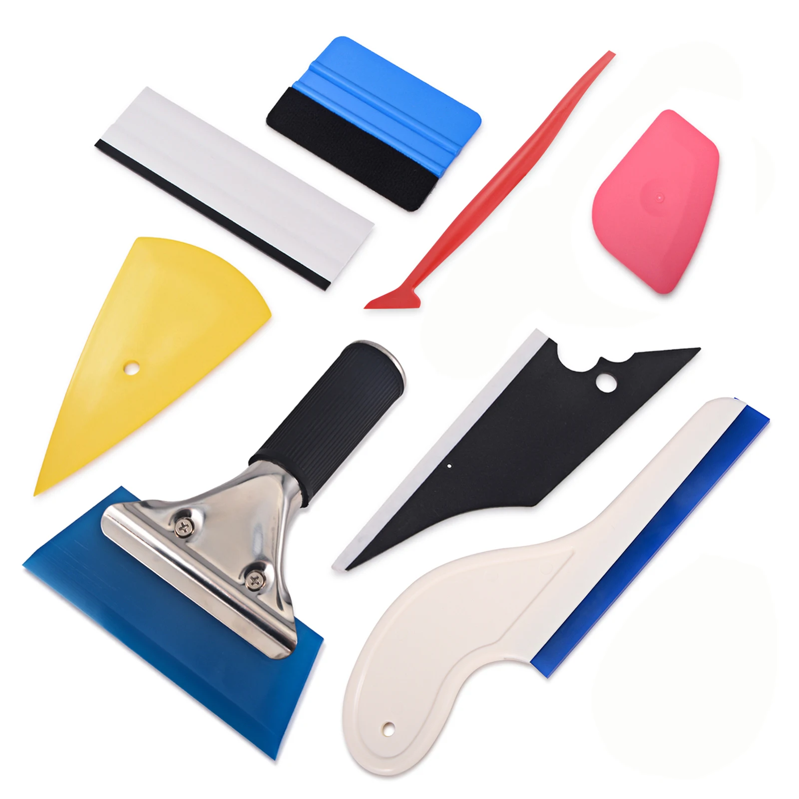 

FOSHIO Carbon Fiber Vinyl Car Wrap Tools Sticker Film Wrapping Squeegee Scraper Water Wiper Set Window Tinting Car Accessories