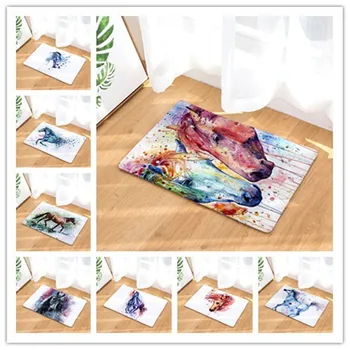 

1PC 40x60cm Starry Horse Home Bath Mat Non-slip Bathroom Carpet Soft Mat kitchen Toilet Floor Decor Christmas