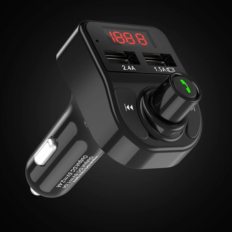 MP3-плеер Автомобильное зарядное устройство Автомобильный Bluetooth 5,0, беспроводной fm-передатчик, с двойным USB, 3.1A умная быстрая зарядка, поддержка USB и TF C