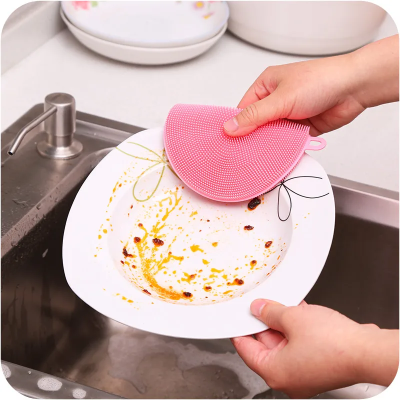

Hot Silicone Dish/Pot/Plate Washing Antibacterial Mildew-Free Brush Kitchen Household Cleaning Tools