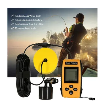 

Freshwate-r Fish Finde-r Electric Boat Fishing Depth Wireless Locator Tracke-r