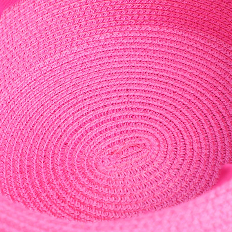 Parent-child Sun Flat Straw Hat Boater Hat Girls Bow Summer Hats Women kid Beach sun hat sun protection hat