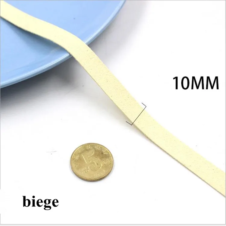 beige Тонкий шнурок из искусственной кожи микрофибры 10 мм замшевый шнур/кружево/полоса DIY стринги ювелирные изделия браслет ожерелье 20 м - Цвет: beige
