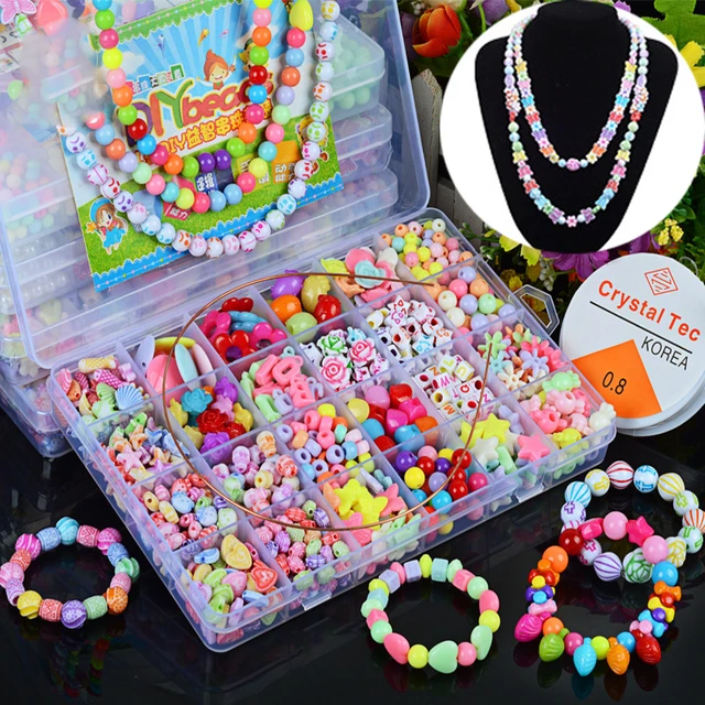 Kit de bracelet de perles de ficelle fait à la main pour enfants, jouet perlé  pour