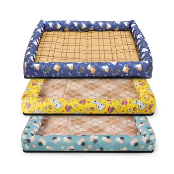

Dogs Pet Bolster Cooling Bed Mat Summer Sleeping Cool Ice Silk Pad Mat Cushion for Puppy Cushion Dogs Bed Washable Pet Mattress