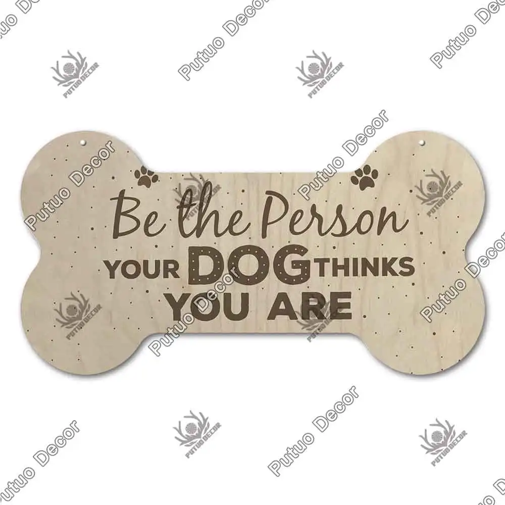 BONE shaped MDF wooden plaques dog plaque idea with hanging holes 175x88x6mm 