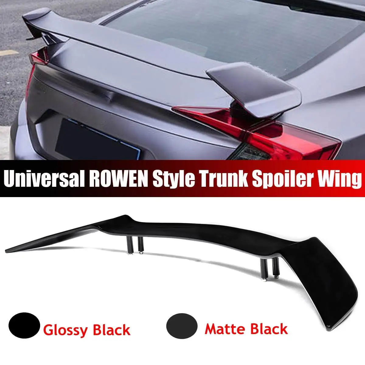 

NEW Universal Adjustable Rear Car Wing Racing Spoiler Black ROWEN Style Trunk Spoiler Wing for BMW for VW for Tesla for Audi