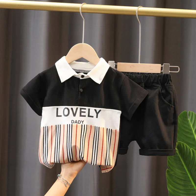 

Brand Cotton Baby Boy Clothing Sets 1-5Y Leisure Sports Kids Polo Shirts + Shorts Sets Toddler Baby Clothes Suit Summer Clothes