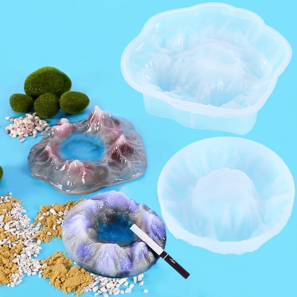 

New Silicone Mold Ashtray Resin Moulds Mountain Mold For DIY Resin UV Crystal Epoxy Crafts Crystal Ashtray Home Decoration