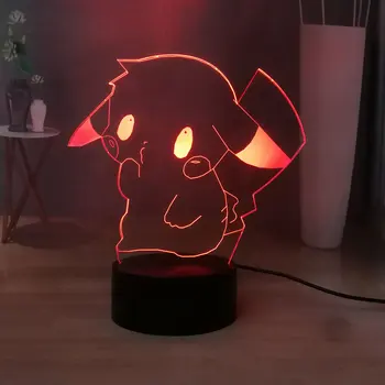 

Free Shipping Pathetic Pikachu Detective 3D Visual Desk Lamp Creative Cute Home Decor USB MINI Lamp Girls Kawaii Toys Multicolor