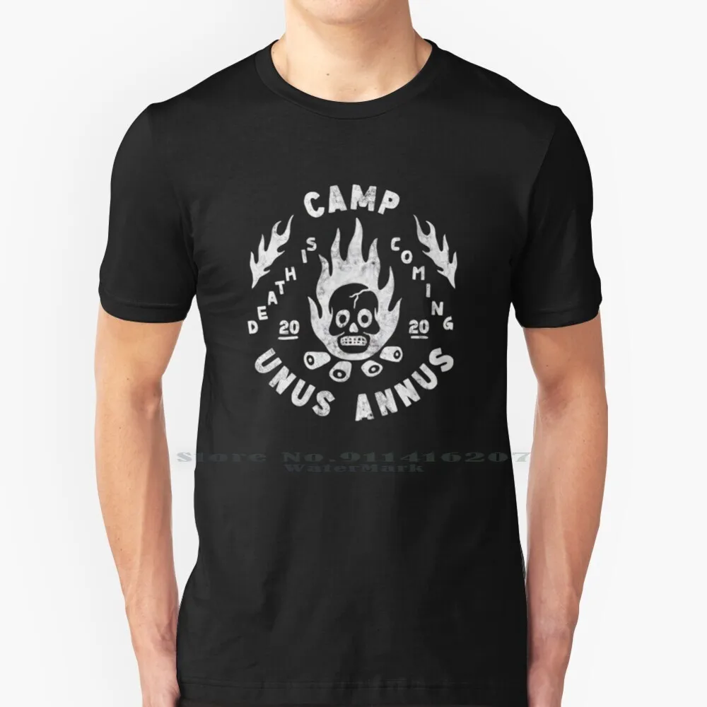 Camp Unus Annus Logo T Shirt 100% Puro Cotone Vendita Shopping Black Friday Unus Annus Memento Mori Markiplier Clessidra Unus