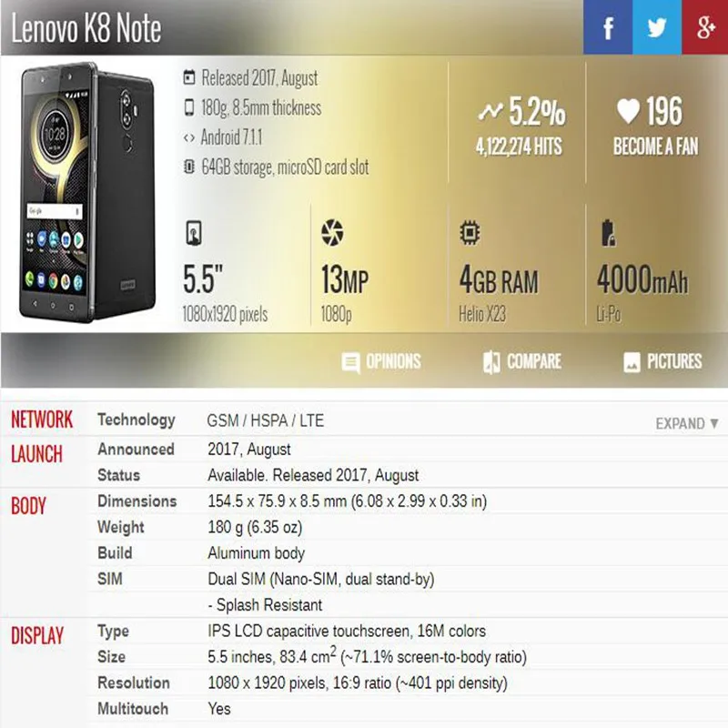 Для Lenovo K8 Note ЖК-дисплей+ рамка 10 сенсорная панель для Lenovo K8 Note ЖК-экран дигитайзер Запасные части