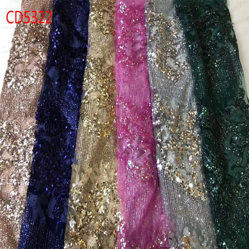 African fashion show So beautiful bling bling french net lace use for evening party wedding dress cloth 5 yards