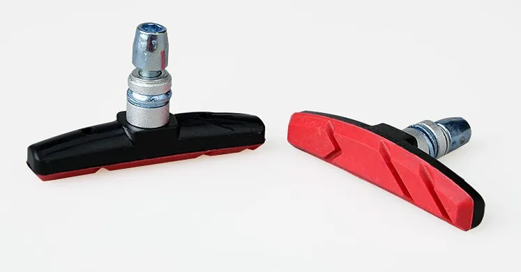 Цветной shuangjie горный велосипед тормозной блок V-Brake резиновые аксессуары для велосипедов цена одной пары