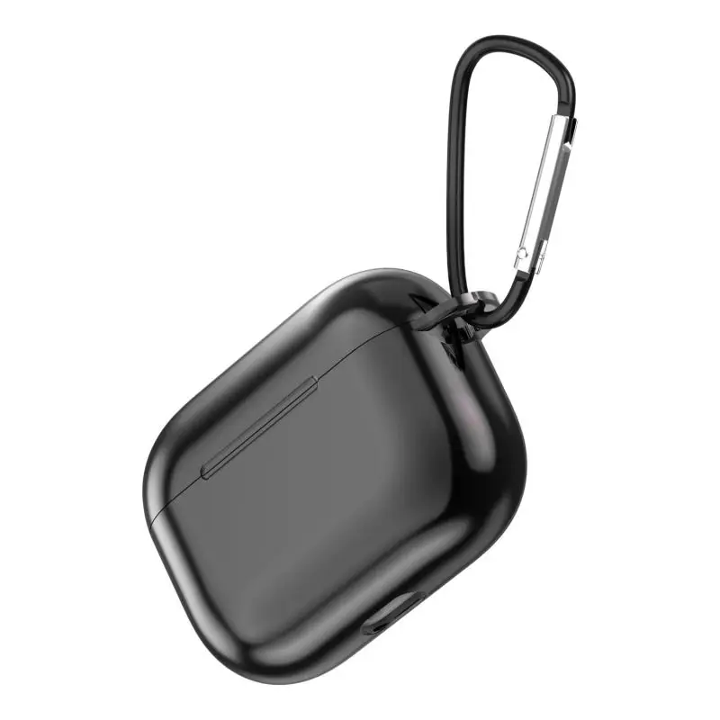 Защитный чехол для AirPods Pro Чехол защитный чехол покрытие ТПУ противоударные наушники для Air Pods Pro чехол с брелком - Цвет: Черный