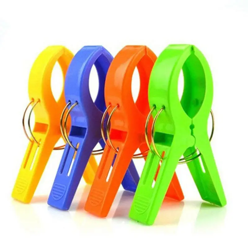 

Bathroom Products 4pcs Clips Windproof Pegs Large Clamp For Clothes Beach Towel Home Drying Racks