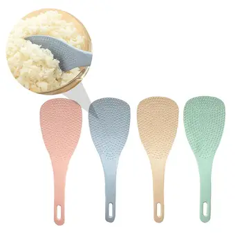 

16Pcs Non-Stick Rice Scoop Rice Spatula Kitchen Cooking Spoon Eco-Friendly Wheat Straw Meal Scoop Random Color