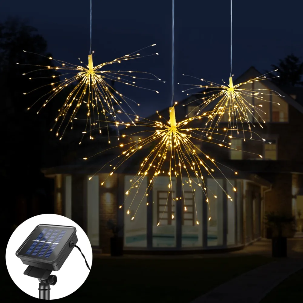 

DIY Fireworks Solar String lights For Garden Decoration Bouquet LED String Christmas Festive Fairy lights Outdoor Solar lamps