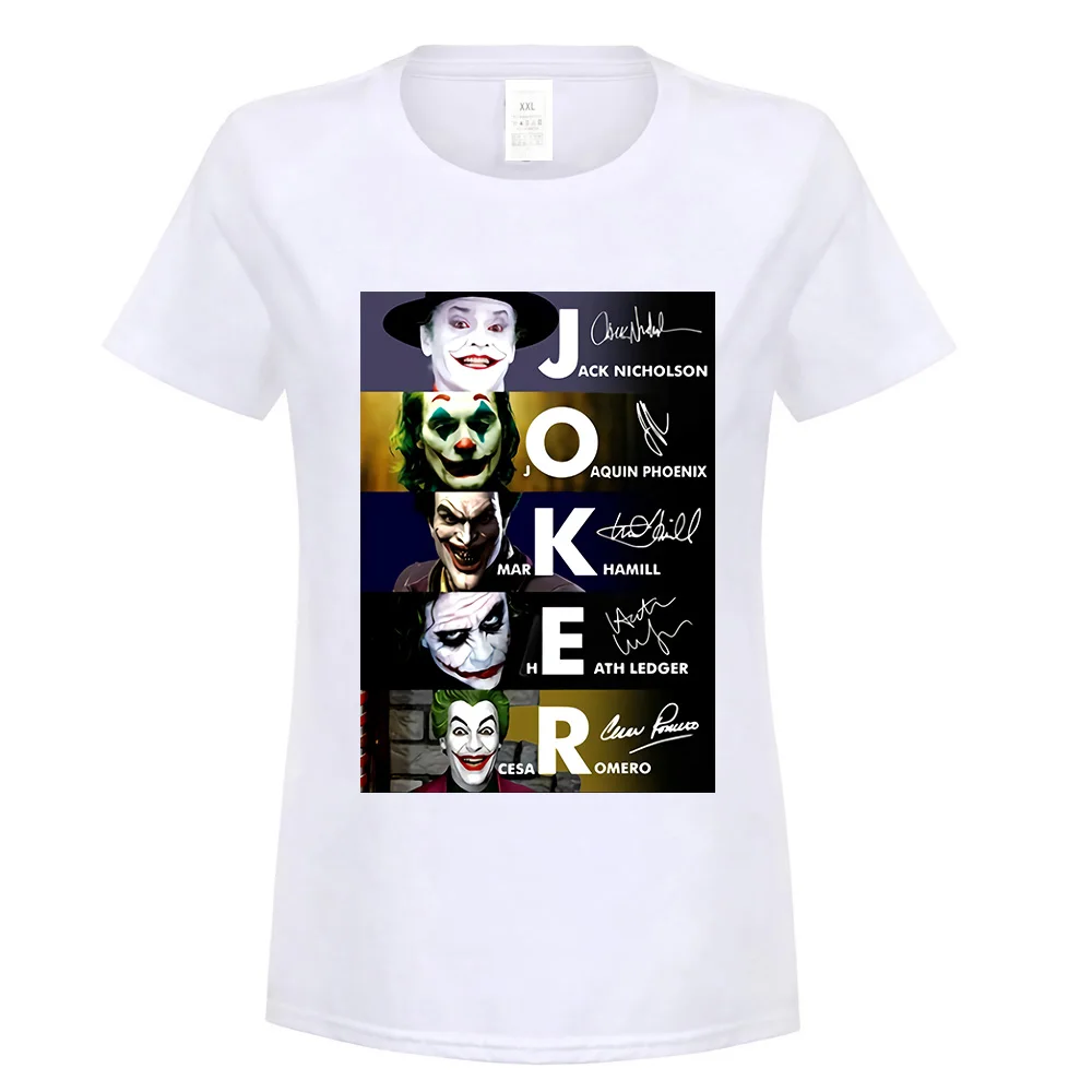 Джокер Хоакин Феникс футболка фильмы Вдохновленный Джек Марк хит Джокеры футболка Графический Футболка - Цвет: women white