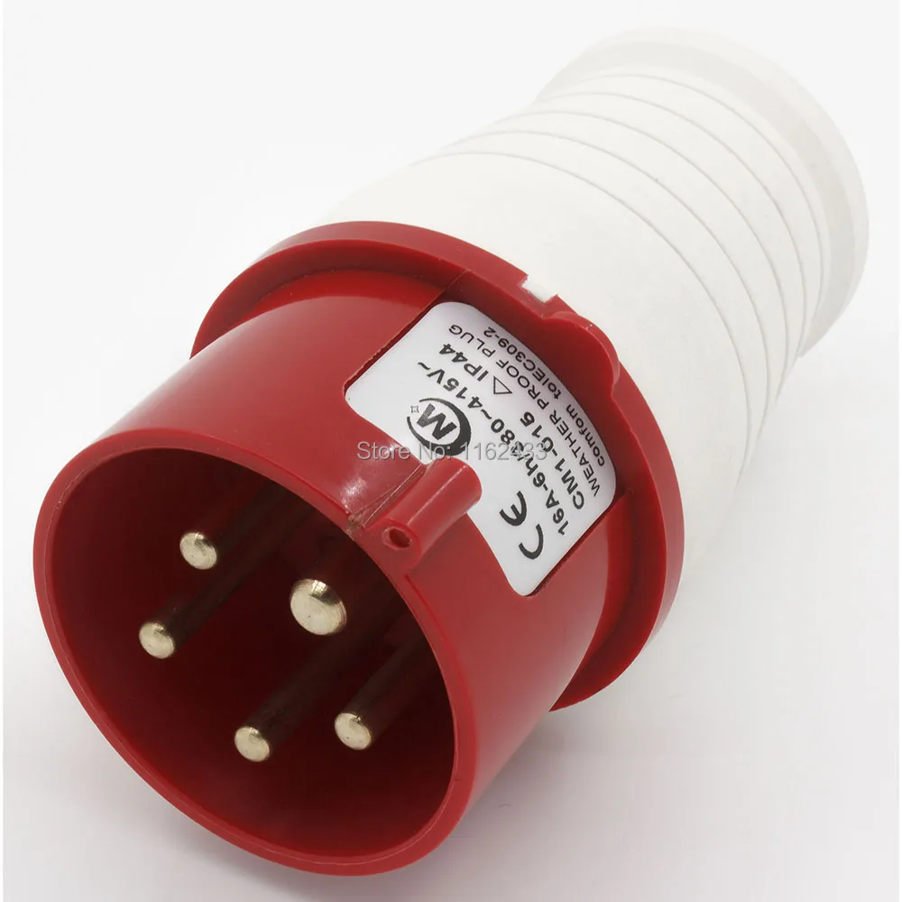 Enchufe industrial trifásico 16A 3P N E 5 pines 220 380V/240 415V IP44