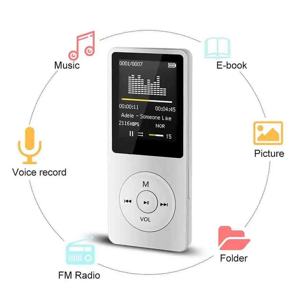 Радио MP4 плейер с микрофоном 180 мАч видео фильм тонкий 1,8 TFT мини MP3 FM Высокое качество Прочный практичный