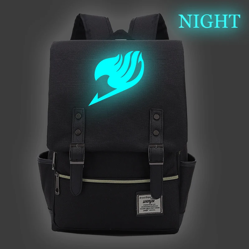 Canvas Backpack 7 Феи хвост печати холщовый рюкзак для ноутбука Женская Мужская школьная сумка аниме рюкзак в стиле Харадзюку сумки 16 дюймов Путешествия Рюкзак Sac Dos - Цвет: Canvas Backpack 7