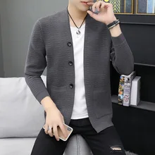 Осенний кардиган, свитер для улицы, Мужская одежда, свитер с v-образным вырезом, Молодежный красивый модный свитер