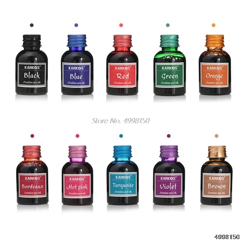 1 Bottle Pure Colorful 30ml Fountain Pen Ink Refilling Inks Stationery School Dropship